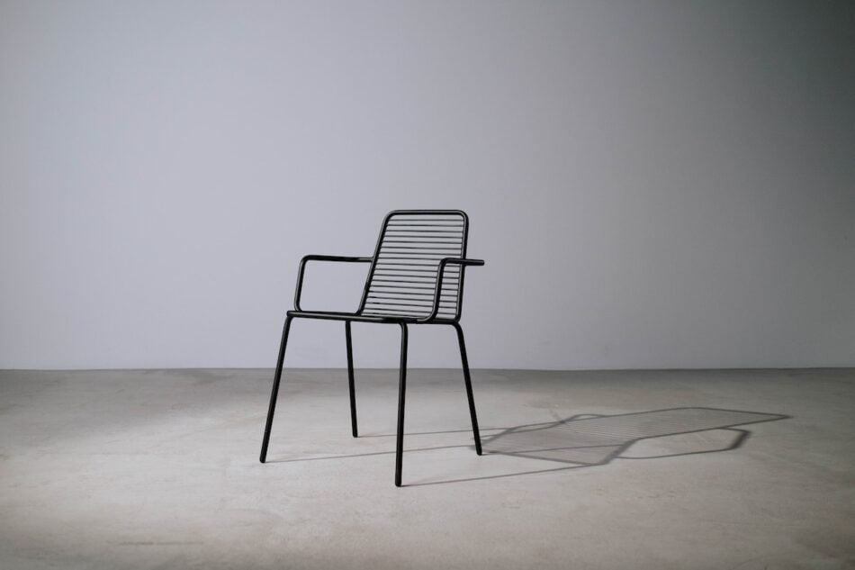 A chair on a concrete floor